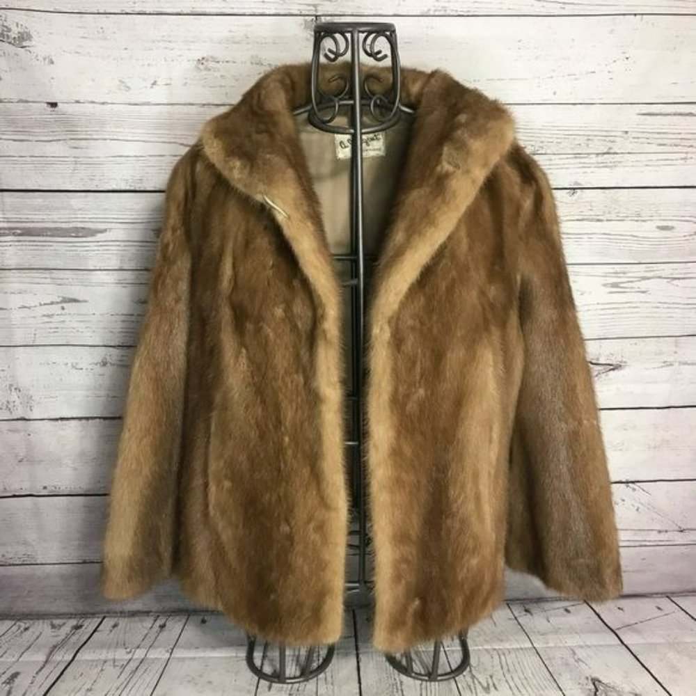 AJ Ugent Autumn Haze Emba Natural Brown Mink Coat - Picture 2 of 16